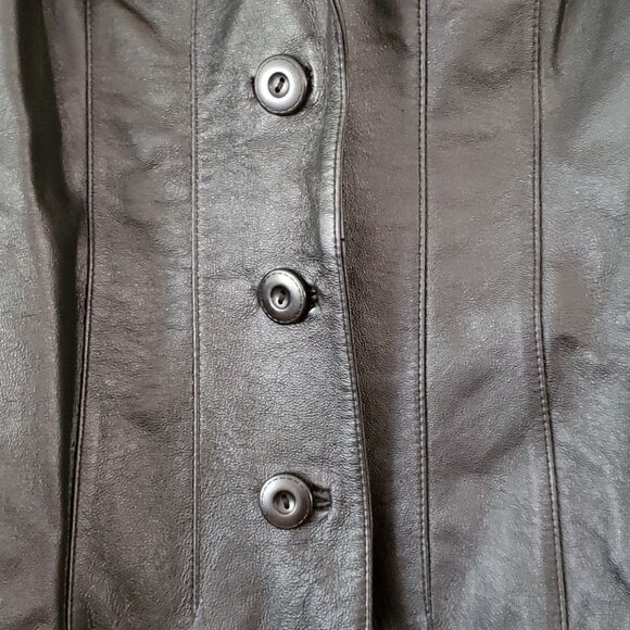 NWOT Ladies East 5th Genuine Leather Coat Jacket Sz M - Picture 2 of 9